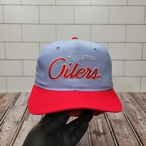Sports Specialties Huston Oilers Vintage Double Line Script Adjustable Snapback